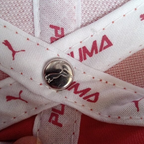 New PUMA Golf Pony P Stretch Fit Adjustable Women's Cap One Size Pink White - Picture 8 of 13